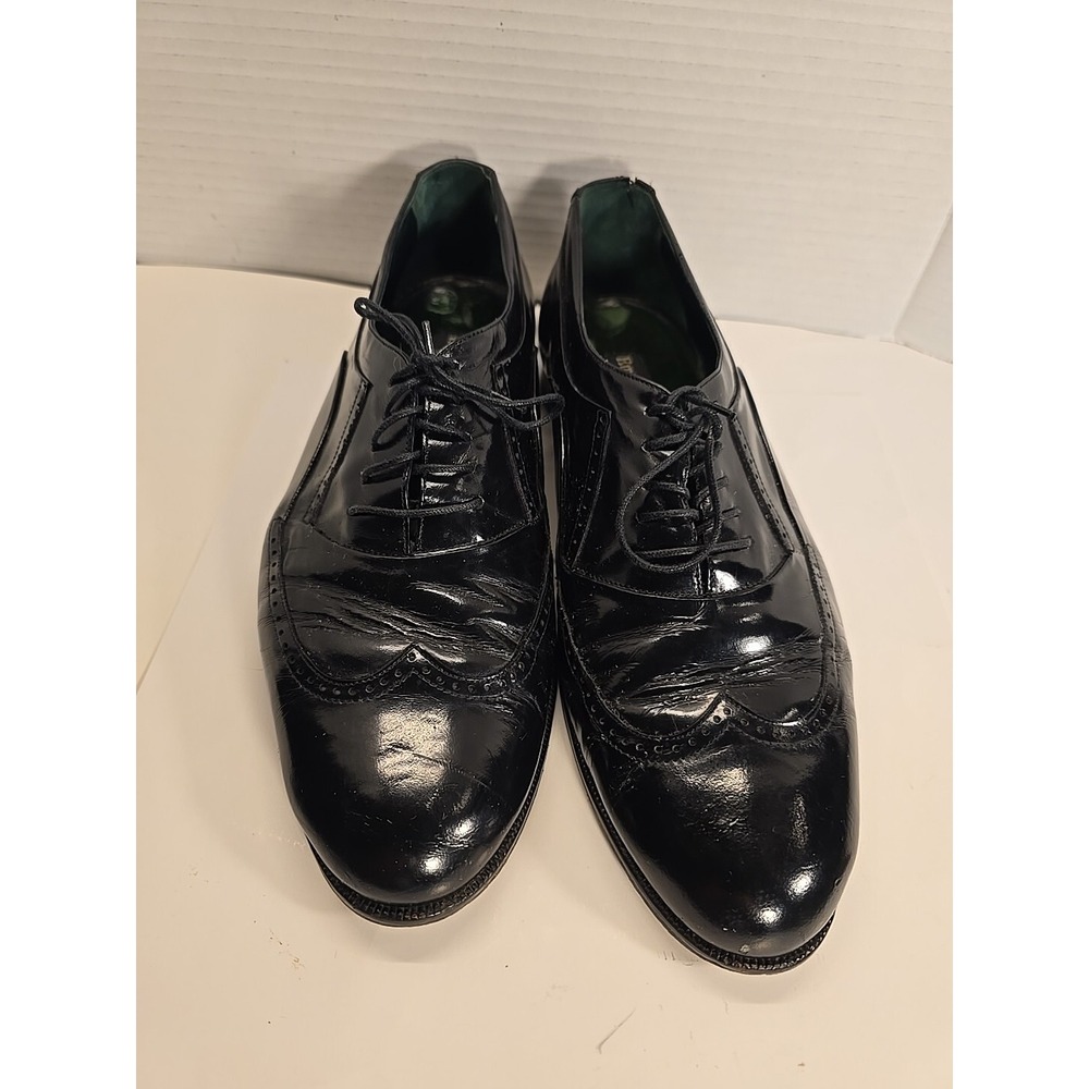 Emanuel Paolo Men's Made In Italy Black Wingtip Lace‎ Up Dress Shoes Sz 10 D
